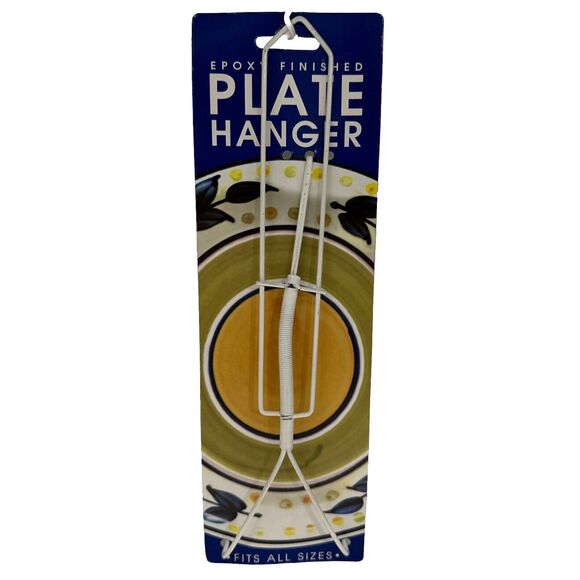 White Epoxy Finished Plate Hanger Fits All Sizes - Picture 1 of 2